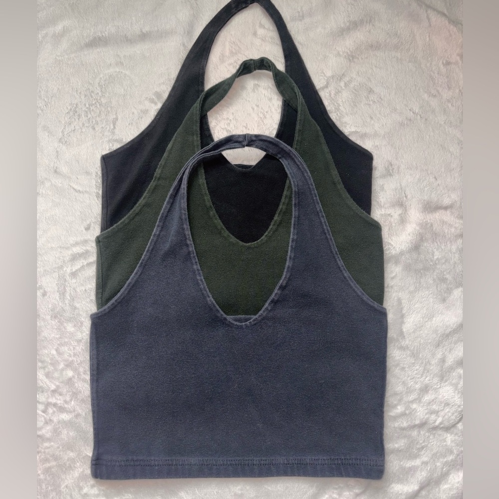 Set of Three Brandy Melville Halter Crop Tops